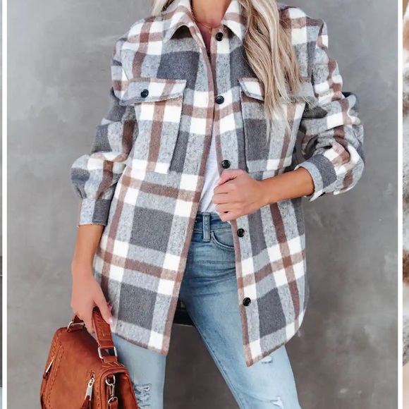 Vici Collection Brinkley Plaid Wool Blend Shacket - Picture 1 of 8